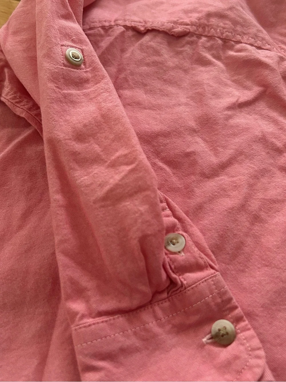 Old Navy Toddler Pink Linen Blend Look Button Down Shirt 4T Roll Tab Sleeve⁠